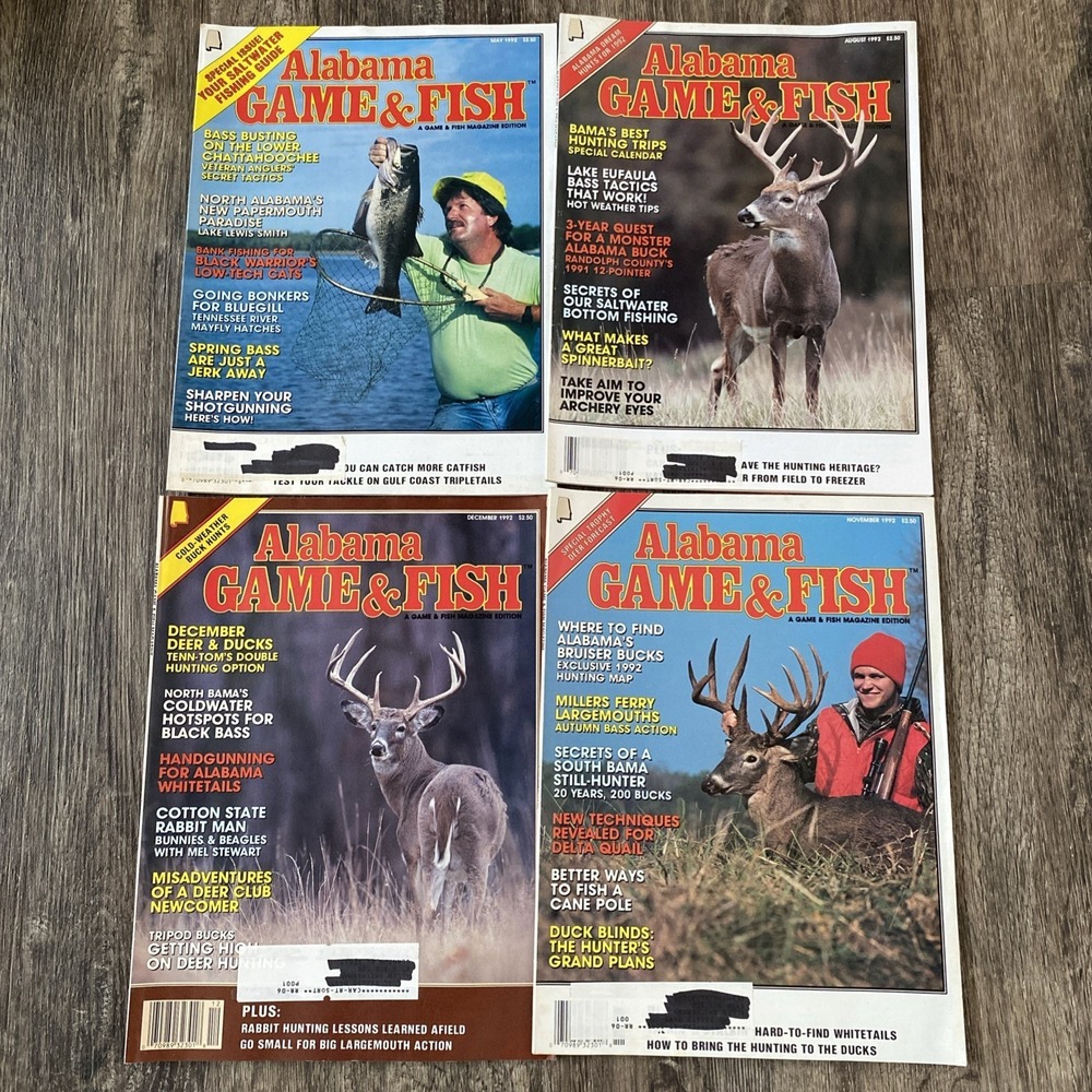 Alabama‎ Game And Fish Magazines 1992 Lot Of 4